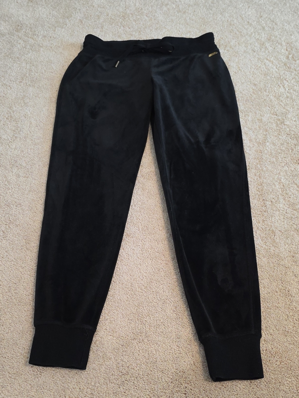 Calvin Klein Black Velour Joggers Size XS
